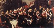 HALS, Frans Banquet of the Officers of the St George Civic Guard (detail) af Sweden oil painting reproduction